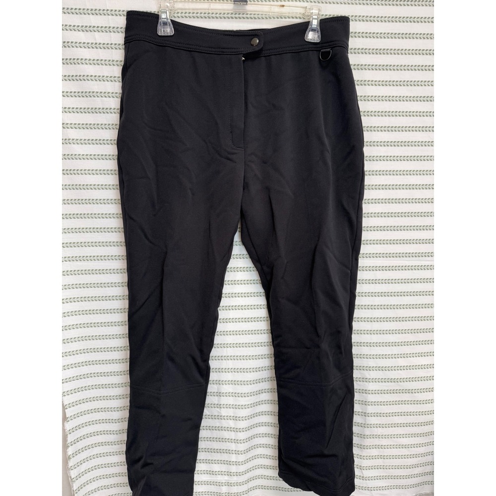 LL Bean Womens Pants Black Softshell Technical Straight Leg High Rise Size 14